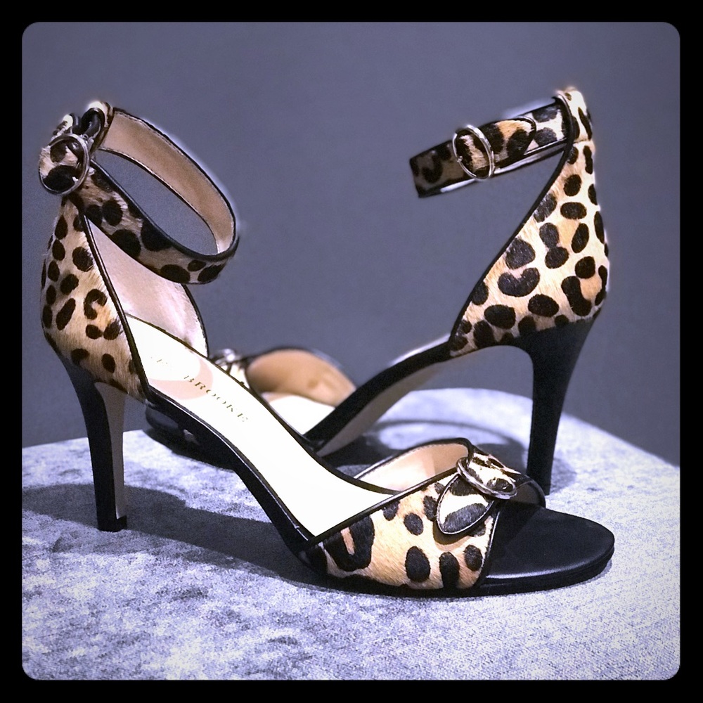 Audrey Brooke Faux Leopard Fur Heels
